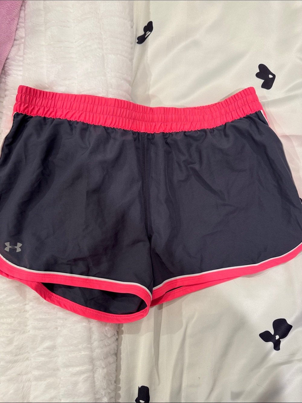 Under Armour Women's Breast Cancer Athletic Shorts with Hot Pink Trim Medium